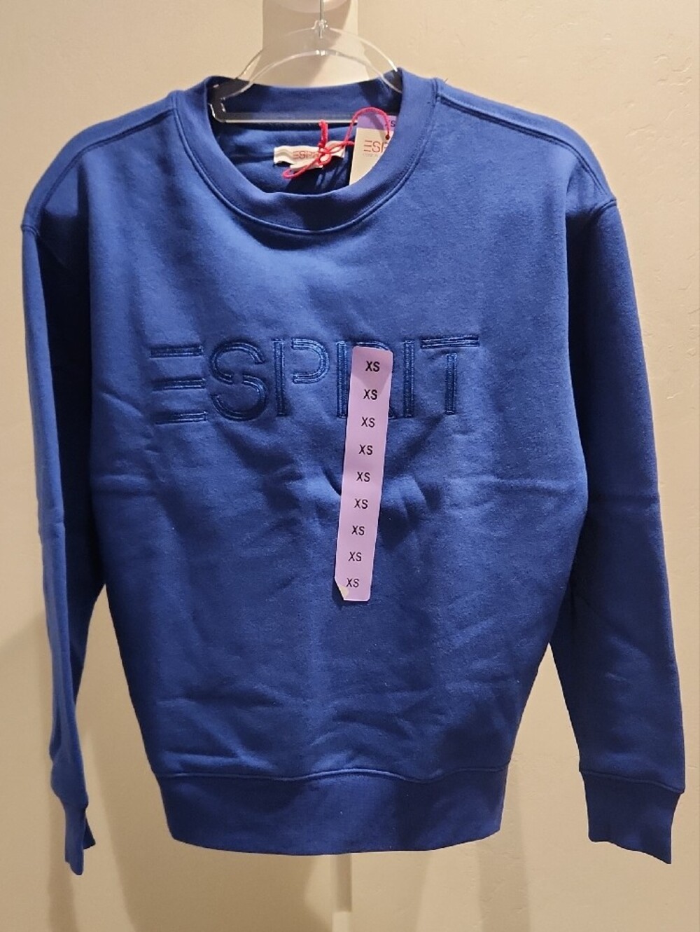 NWT- Esprit Women's Cobalt Blue Crewneck Sweatshirt- XS